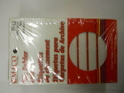 LABELS, DRI ROLL, RED SELF ADHESIVE