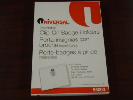 BADGE HOLDERS, CLIP STYLE, TOP LOADING, 50/BX