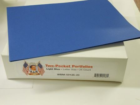 FOLDERS, LIGHT BLUE, POCKET STYLE, REPORT