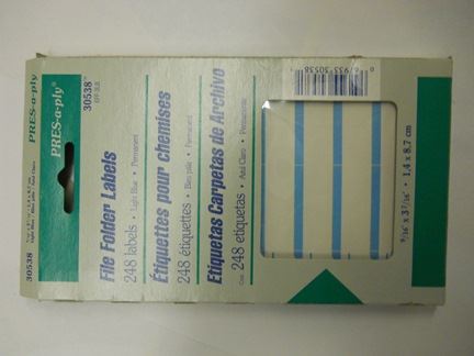 LABELS, DRI ROLL, LIGHT BLUE SELF ADHESIVE