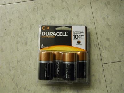 BATTERIES, C ALKALINE, 4/PK, DURACELL OR EQUAL