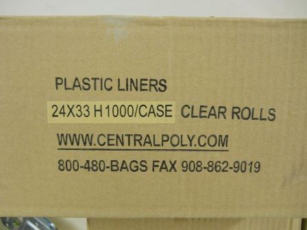 LINERS, 24X33,CLEAR, 1M/CA