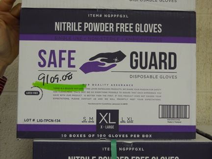 GLOVES, NITRILE, BLUE, POWDER-FREE, X-LARGE, 10/10/CASE