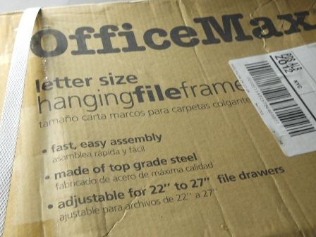 FILE DRAWER FRAMES, LETTER SIZE, 6/BOX