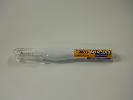 BIC WITE OUT BRAND SHAKE AND SQUEEZE BRAND CORRECTION PEN, WHITE, 8.0 ML  BIC #WOSQP11 OR EQUAL