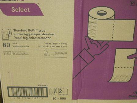 TISSUE, TOILET, 80/CA, 550 SHEETS/ROLL, 2-PLY