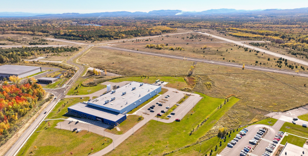 Arial image of buildings and land at 115 Industrial Blvd Plattsburgh NY