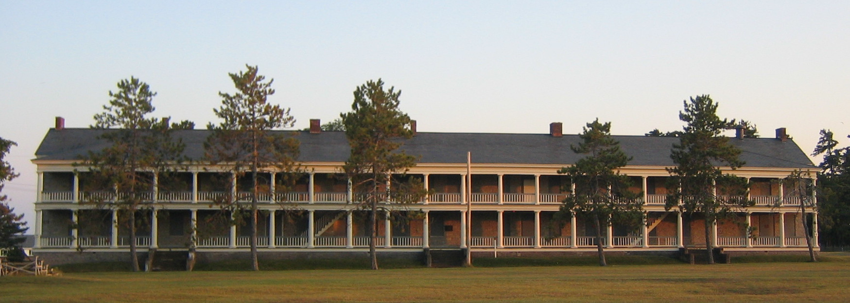 Old stone barracks at former Air Force Base Plattsburgh, NY