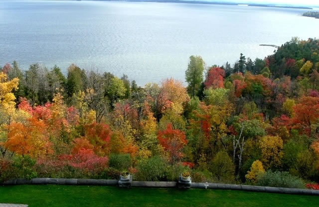 Clinton Community College view of lake from terrace