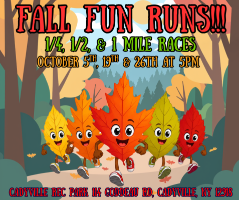 Fall Fun Runs at Cadyville Rec Park!